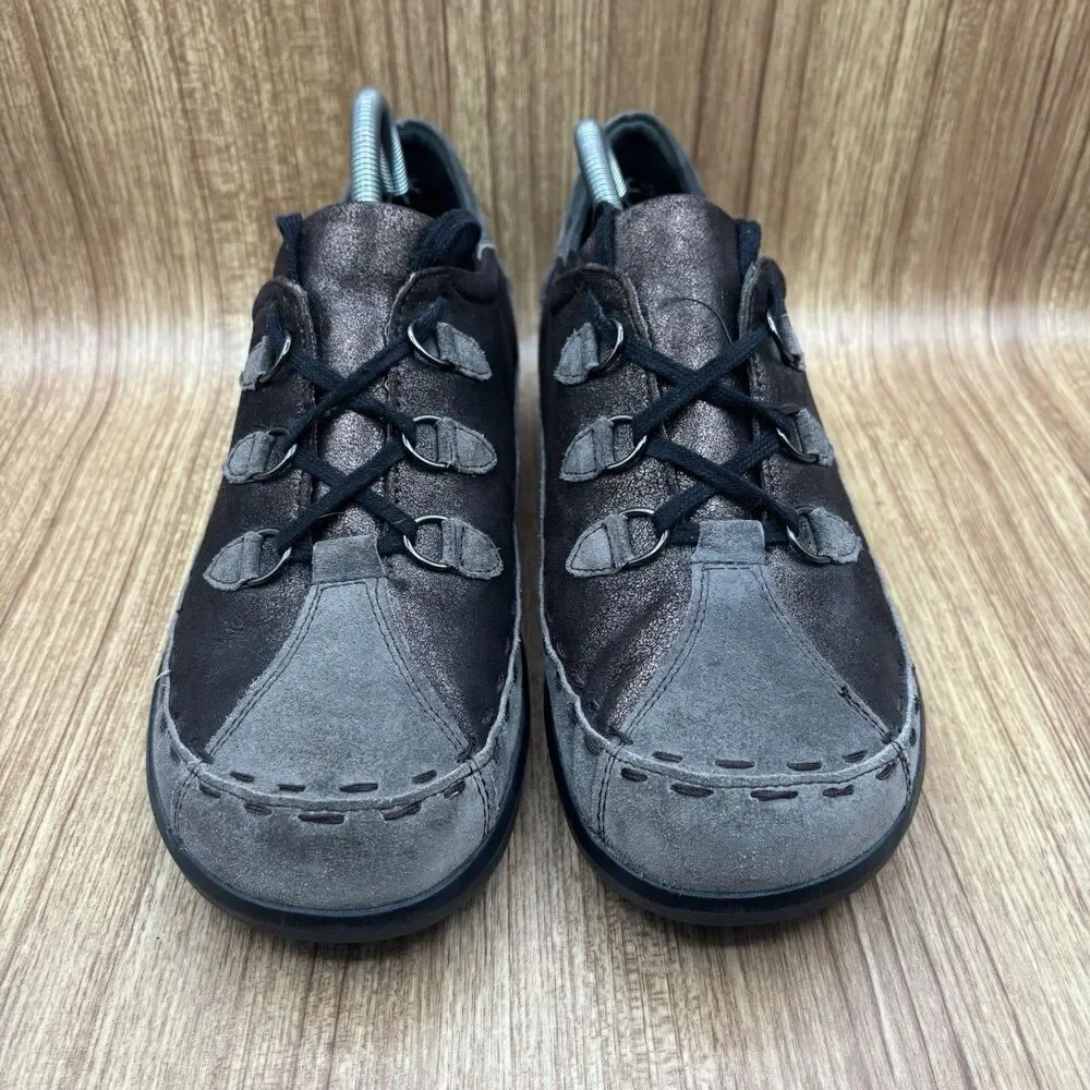 Ziera Allsorts Brown Gray Leather Lace Up Casual Comfort Shoes Size 43 w 12.5 US